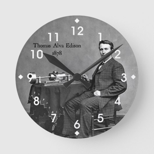 Thomas Alva Edison, 1878 Runde Wanduhr (Vorderseite)