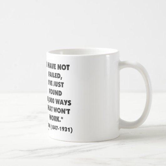 Thomas Alva Edison, der nicht 10.000 Möglichkeiten Kaffeetasse (Rechts)