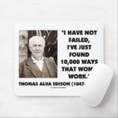 Thomas Alva Edison, der nicht 10.000 Möglichkeiten Mousepad (Mit Mouse)