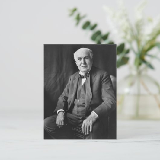 Thomas Alva Edison Portrait Postkarte (Stehend Vorderseite)