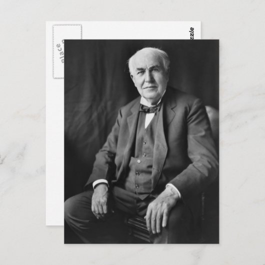 Thomas Alva Edison Portrait Postkarte (Vorne/Hinten)
