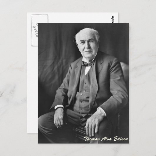 Thomas Alva Edison Postkarte (Vorne/Hinten)