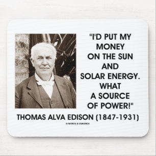 Thomas Alva Edison Sun Sonnenenergie-Quelle des Mousepad
