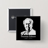 Thomas Alva Edison - wirkliches Genie Button (Vorne & Hinten)