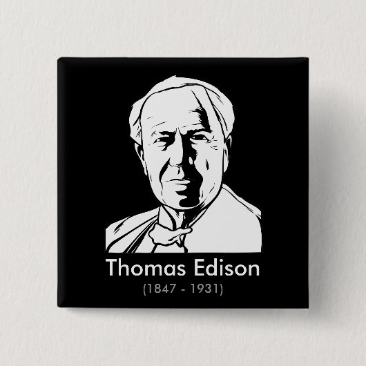 Thomas Alva Edison - wirkliches Genie Button (Vorderseite)