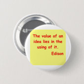 Thomas Alva Edison Zitat Button (Vorne & Hinten)