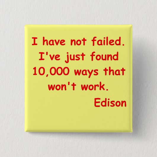 Thomas Alva Edison Zitat Button (Vorderseite)
