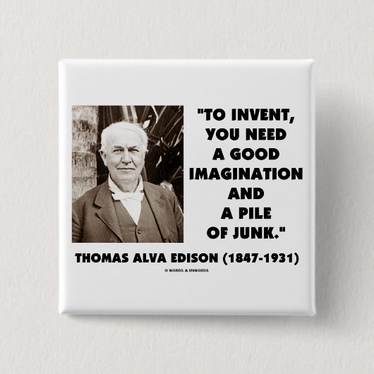 Thomas Alva Edison, zum des Fantasie-Stapels des Button (Vorderseite)