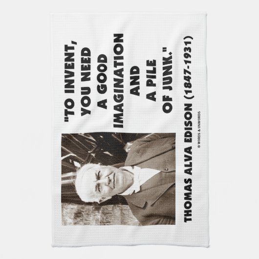 Thomas Alva Edison, zum des Fantasie-Stapels des Geschirrtuch (Vertikal)