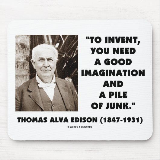 Thomas Alva Edison, zum des Fantasie-Stapels des Mousepad (Vorne)