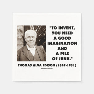 Thomas Alva Edison, zum des Fantasie-Stapels des Serviette