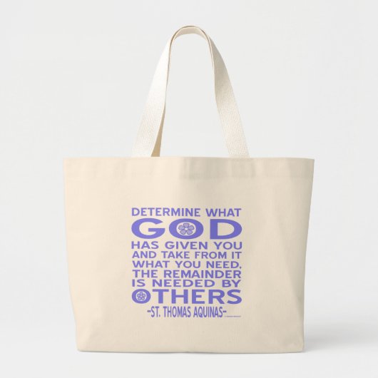 Thomas Aquinas God Give Light Blue Jumbo Stoffbeutel (Vorne)