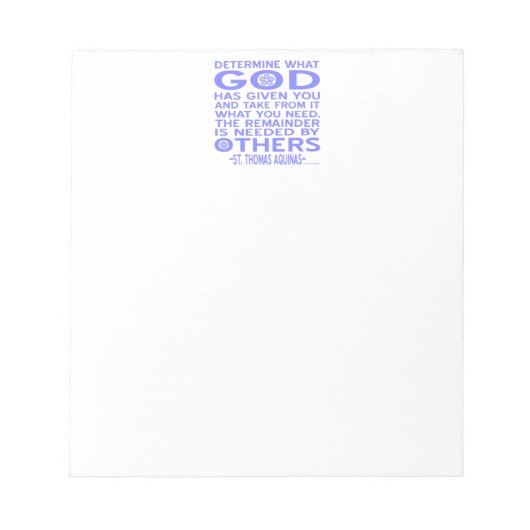 Thomas Aquinas God Give Light Blue Notizblock (Vorderseite)