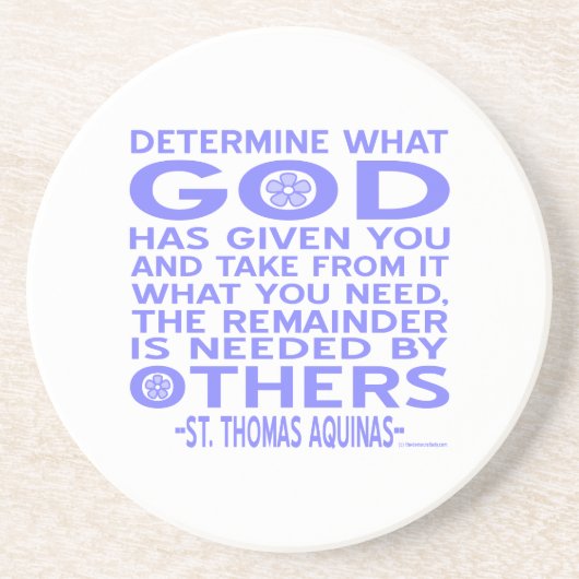 Thomas Aquinas God Give Light Blue Sandstein Untersetzer (Vorne)
