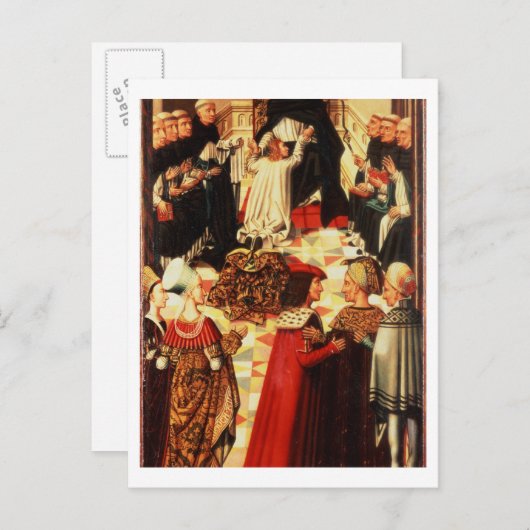 Thomas Aquinas wird in das dominikanische O aufgen Postkarte (Vorne/Hinten)