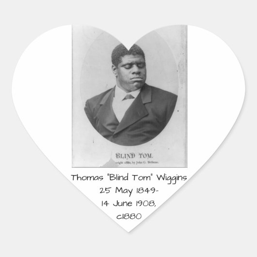 Thomas 'Blind Tom' Wiggins Herz-Aufkleber (Vorderseite)