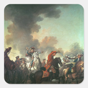 Thomas Brown am Kampf von Dettingen Quadratischer Aufkleber