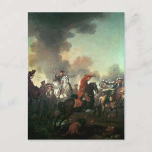 Thomas Brown bei der Schlacht von Dettingen Postkarte