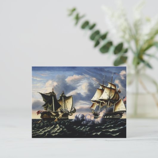 Thomas Chambers - Gefangennahme von H.B.M. Frigate Postkarte (Stehend Vorderseite)