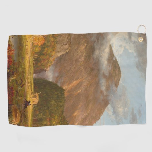 Thomas Cole Ausblick auf den Bergpass Golfhandtuch (Horizontal)