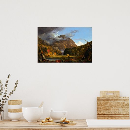 Thomas Cole Ausblick auf den Bergpass Poster (Küche)