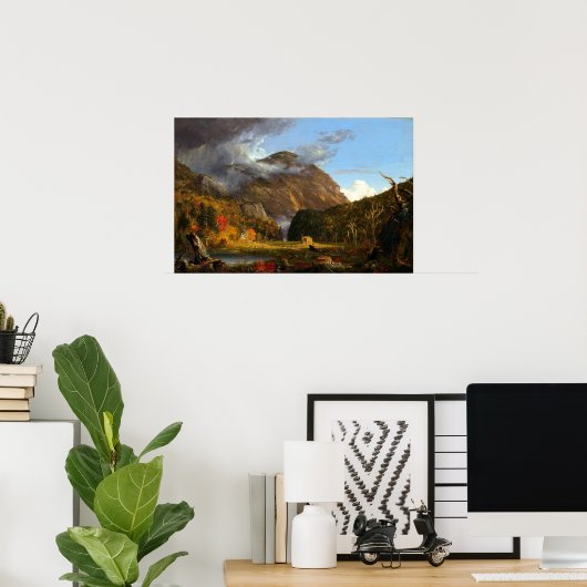 Thomas Cole Ausblick auf den Bergpass Poster (Heimbüro)