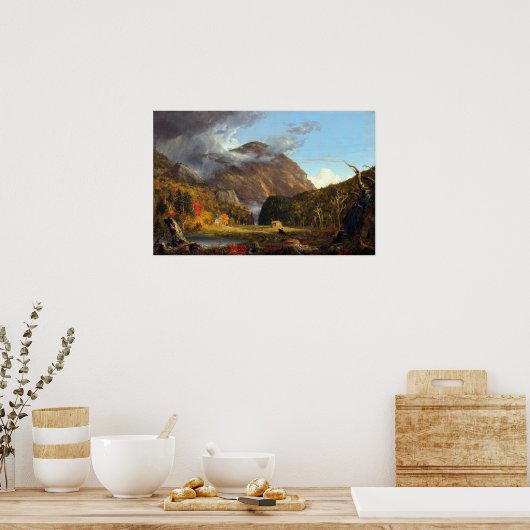 Thomas Cole Ausblick auf den Bergpass Poster (Küche)
