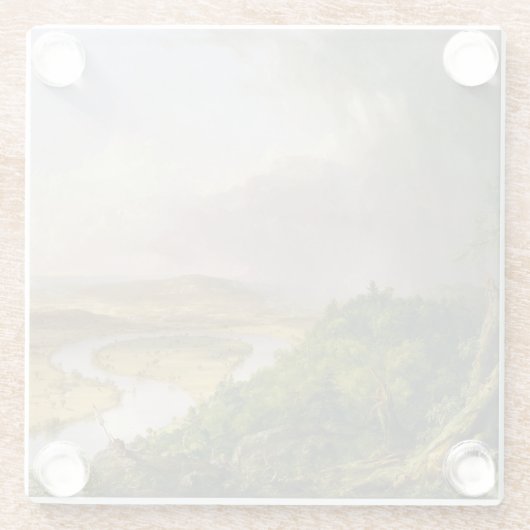 Thomas Cole der Oxbow Der Connecticut-Fluss Glasuntersetzer (Rückseite)