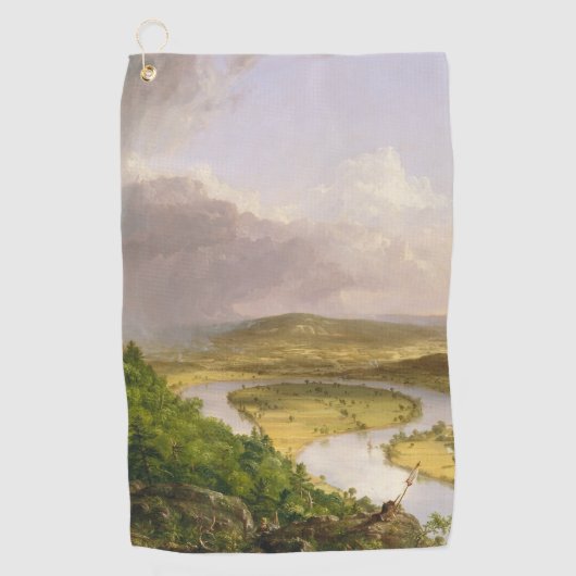 Thomas Cole der Oxbow Der Connecticut-Fluss Golfhandtuch (Vorderseite)