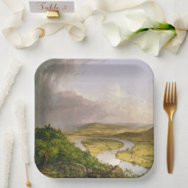 Thomas Cole der Oxbow Der Connecticut-Fluss Pappteller