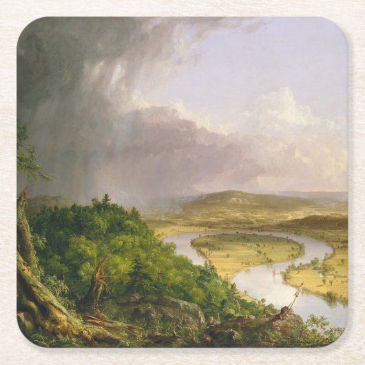 Thomas Cole der Oxbow Der Connecticut-Fluss Rechteckiger Pappuntersetzer (Vorderseite)