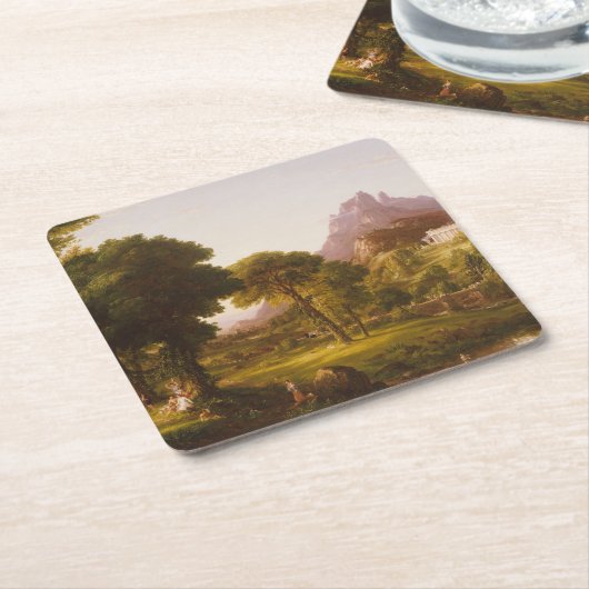 Thomas Cole Dream of Arcadia Rechteckiger Pappuntersetzer (angewinkelt)