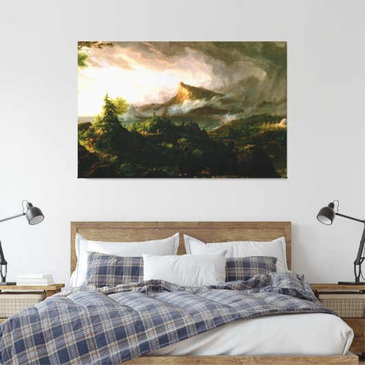 Thomas Cole The Course of Empire - Savage Staat Leinwanddruck (Insitu (Schlafzimmer))
