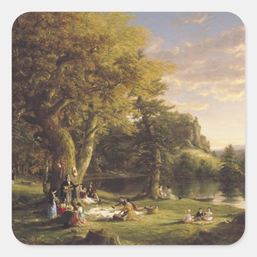 Thomas Cole The Pic-Nic Quadratischer Aufkleber (Vorderseite)
