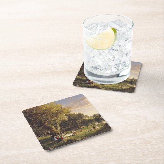 Thomas Cole The Pic-Nic Rechteckiger Pappuntersetzer (Vor Ort)