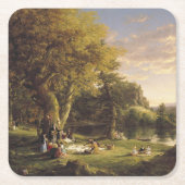 Thomas Cole The Pic-Nic Rechteckiger Pappuntersetzer (Vorderseite)