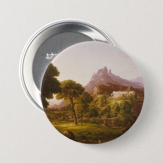 Thomas Cole Traum von Arkadien Button (Vorne & Hinten)
