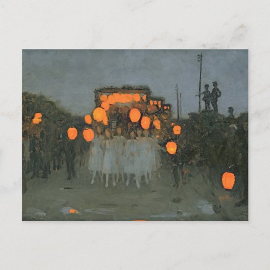 Thomas Cooper Gotch - The Lantern Parade Postcard Postkarte (Vorderseite)