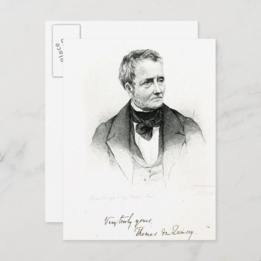 Thomas de Quincey Postkarte (Vorne/Hinten)