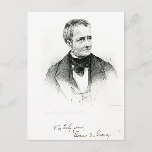Thomas de Quincey Postkarte (Vorderseite)