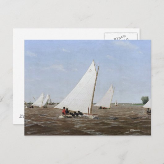 Thomas Eakins - Sailboats Racing auf dem Delaware Postkarte (Vorne/Hinten)