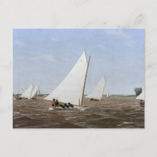 Thomas Eakins - Sailboats Racing auf dem Delaware Postkarte (Vorderseite)