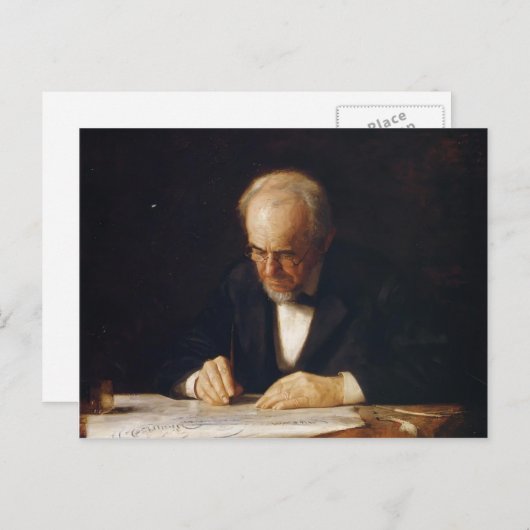 Thomas Eakins - The Writing Master (Benjamin Eakin Postkarte (Vorne/Hinten)