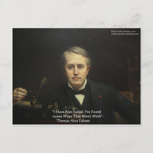 Thomas Edison "10.000 Wege" Weisheitszitate Gesche Postkarte