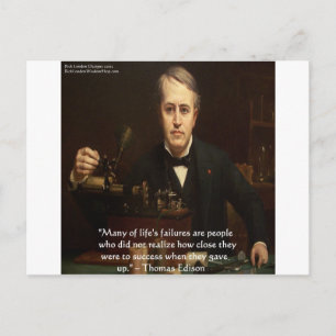 Thomas Edison "B4 Erfolg" Weisheitszitate Geschenk Postkarte