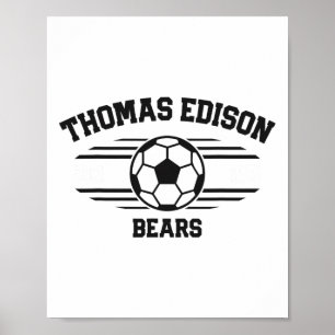 Thomas Edison Bears Fußballrechnung 2025 Poster