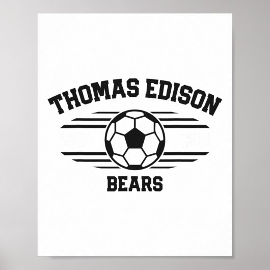 Thomas Edison Bears Fußballrechnung 2025  Poster (Vorne)