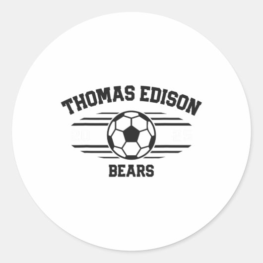 Thomas Edison Bears Fußballrechnung 2025 Runder Aufkleber (Vorderseite)