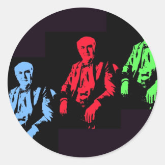 Thomas Edison Collage Runder Aufkleber