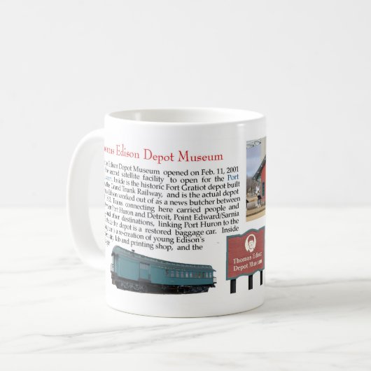 Thomas Edison Depot Museum Tasse (Vorderseite Links)